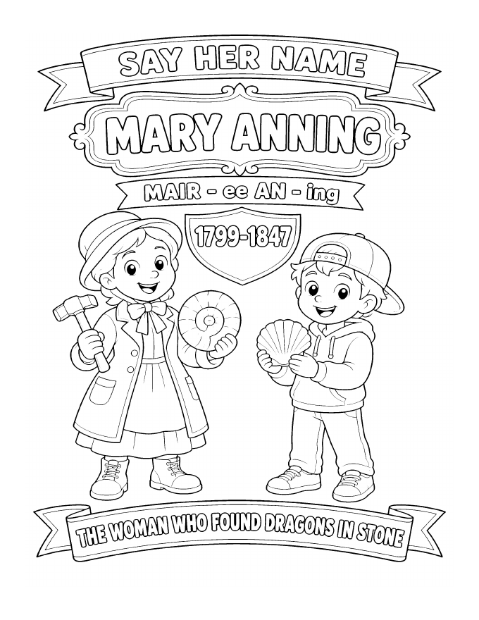 Free Mary Anning coloring page